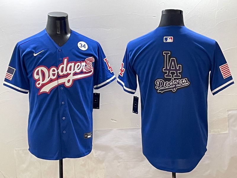 Men Los Angeles Dodgers Blank Blue Second generation Joint Name Nike 2025 MLB Jersey style 26->los angeles dodgers->MLB Jersey